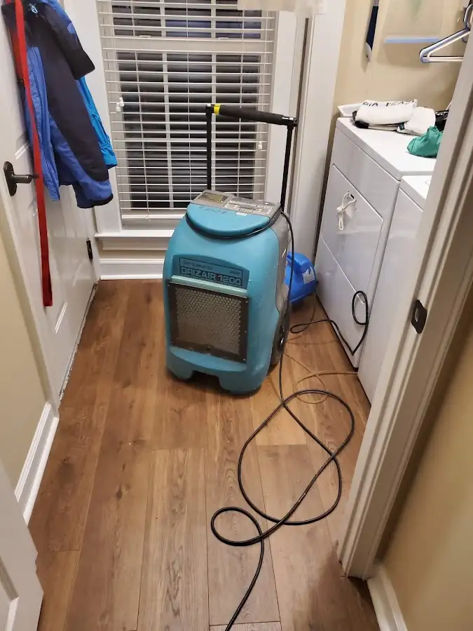 Commercial dehumidifier deployed for Flood Damage Cleanup in Marlow Heights
